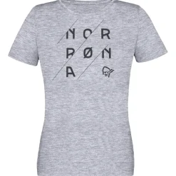 Tee-shirt Norrona 29 Cotton Slant Logo W's Drizzle Melange/Caviar