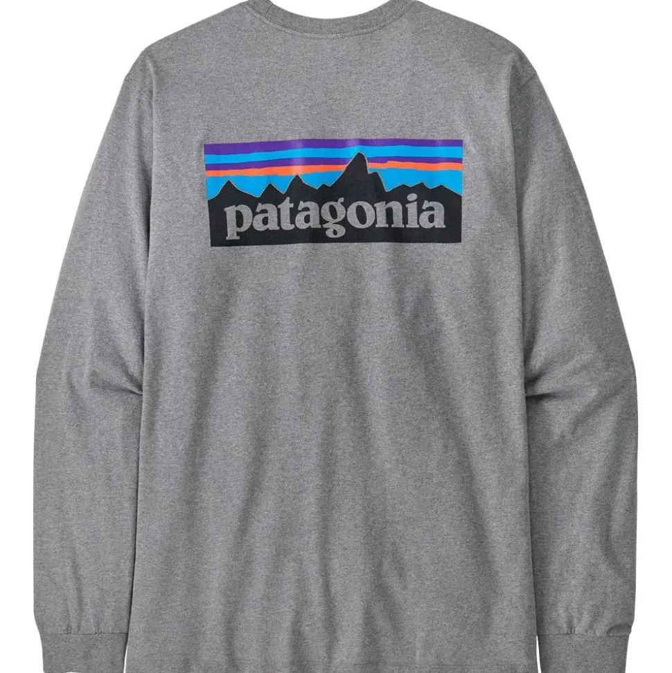 Tee-shirt Patagonia P-6 Logo Responsibili-Tee L/S Gravel Heather