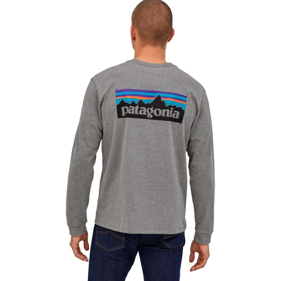 Tee-shirt Patagonia P-6 Logo Responsibili-Tee L/S Gravel Heather