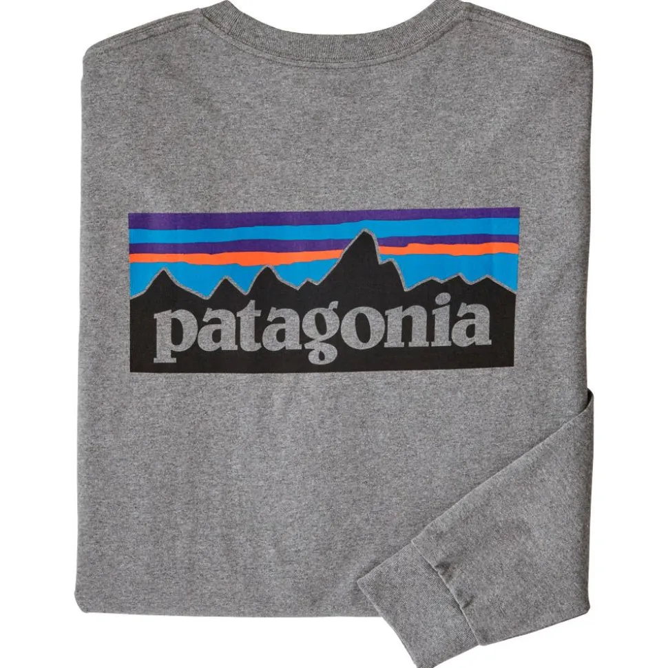Tee-shirt Patagonia P-6 Logo Responsibili-Tee L/S Gravel Heather