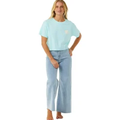 Tee-shirt Rip Curl Wettie Icon Crop Tee Sky Blue