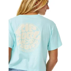 Tee-shirt Rip Curl Wettie Icon Crop Tee Sky Blue