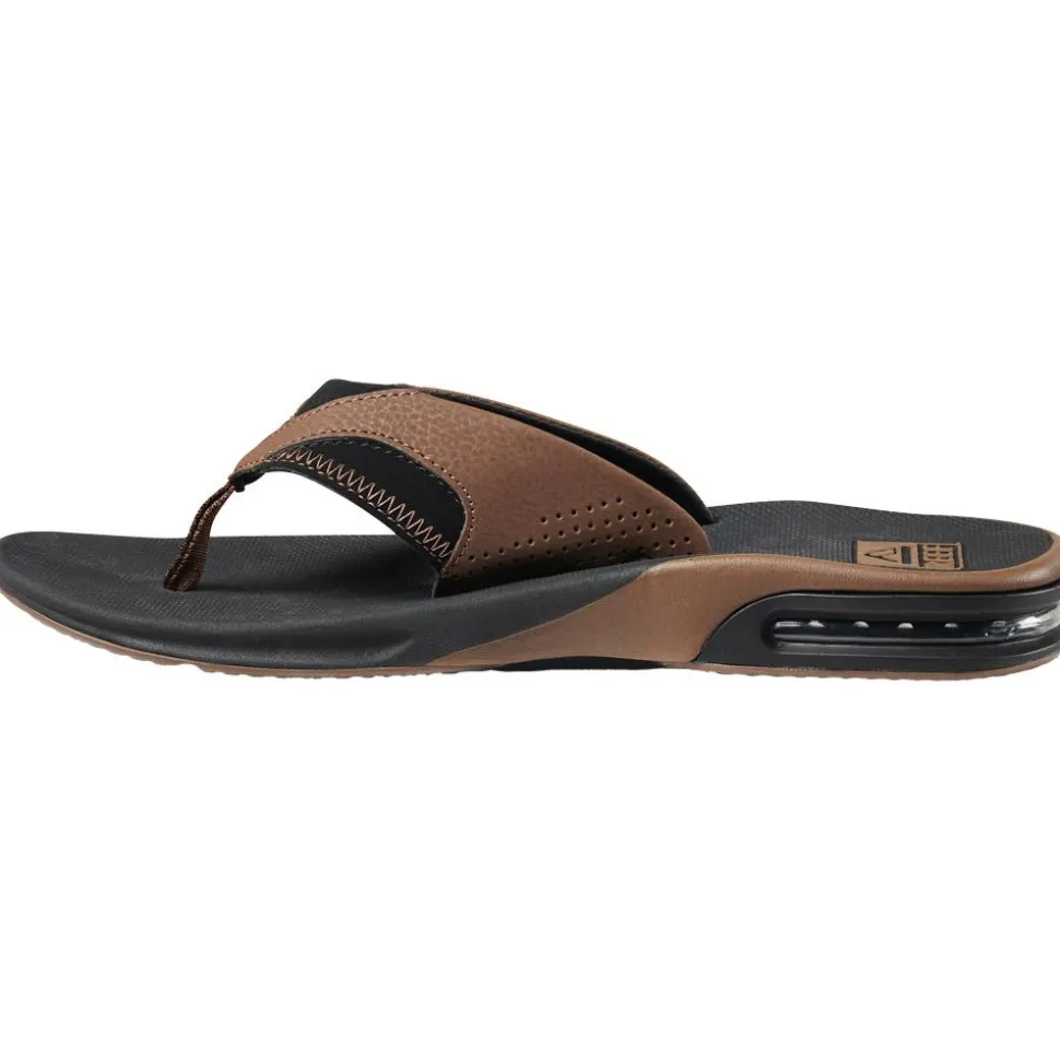 Tongs Reef Fanning Prints Black Tan