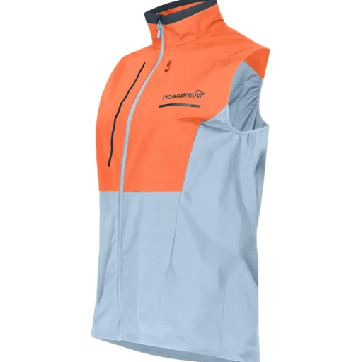 Veste de trail Norrona senja aero90 Vest W's Flamingo - Blue Fog